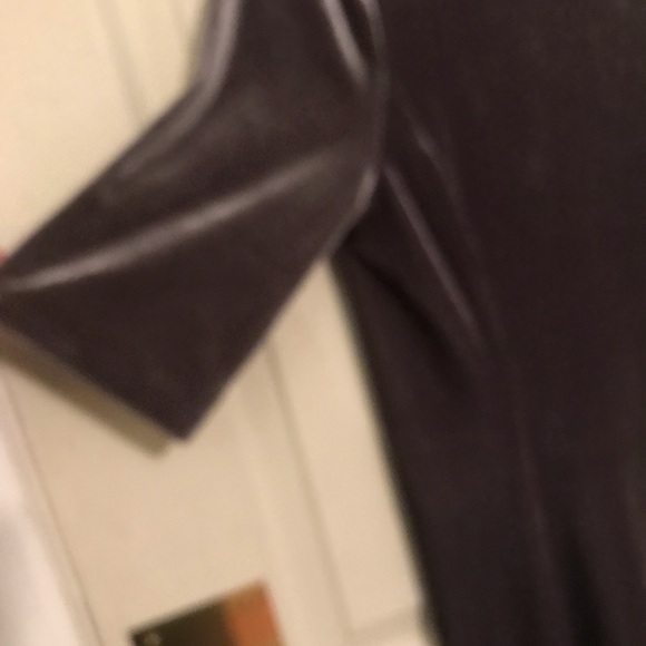 Elegant Velvet Pewter Gray Dress - Picture 5 of 6